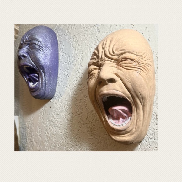 X3 (3) Screaming faces hand painted - asking price is firm - Picture 5 of 16